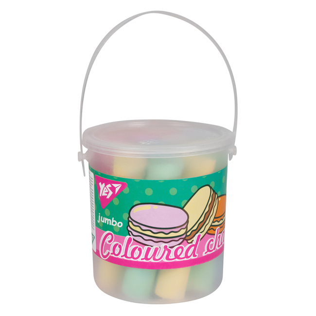 Канцтовари - Крейда кольорова Yes Jumbo Sweet Cream в відрі 12 шт (400510)