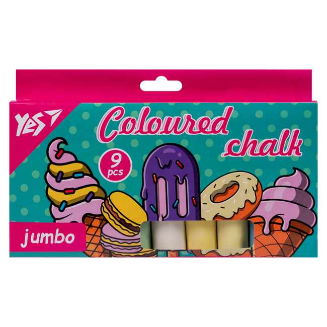 Канцтовари - Крейда кольорова Yes Jumbo Sweet Cream 9 шт (400504)