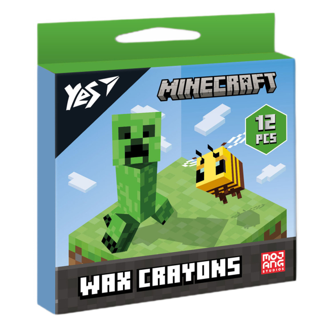 Канцтовари - Набір воскових олівців Yes Minecraft 12 штук (590142)