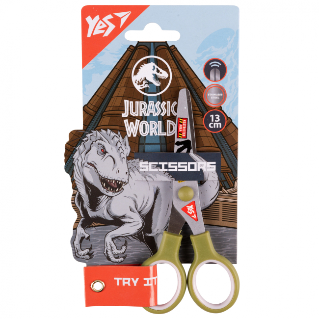Канцтовари - Ножиці Yes Jurassic world 13 см з принтом на лезі (480443)