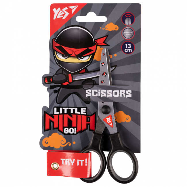 Канцтовары - Ножницы Yes Ninja 13 см с принтом на лезвии (480442)