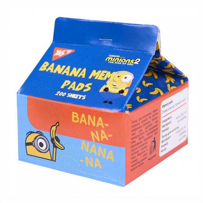 Канцтовари - Папір для записів Yes Tetra Pak Minions 200 аркушів (170335)