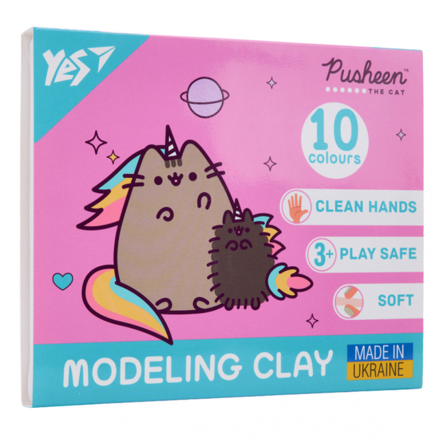 Набори для ліплення - Пластилін Yes Pusheen 10 кольорів (540663)
