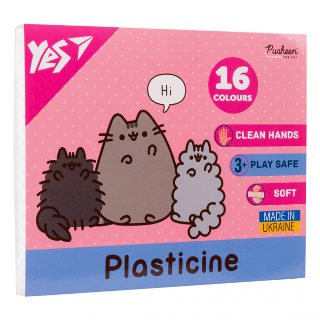 Набори для ліплення - Пластилін Yes Pusheen 16 кольорів (540694)