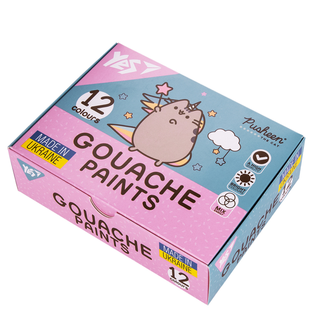 Канцтовары - Краски гуашь Yes Pusheen 12 цветов (230402)