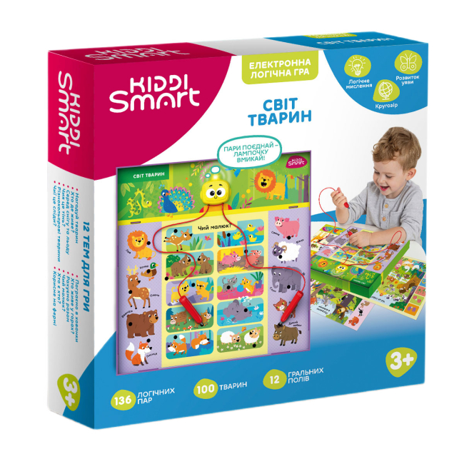 Настольные игры - Настольная игра Kiddi Smart Викторина Мир животных S2 (157-A-0011-UA)