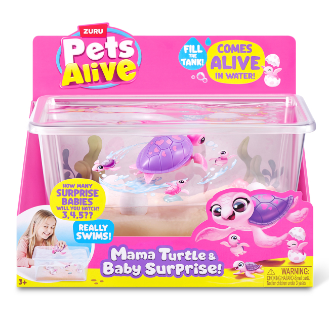 Фигурки животных - Игровой набор Pets Alive Мама черепаха с сюрпризом S1 (9560)