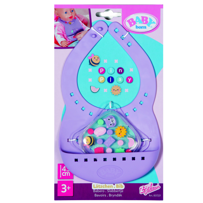 Одежда и аксессуары - Нагрудник для куклы Baby Born Pinplay Стильное кормление (837221)