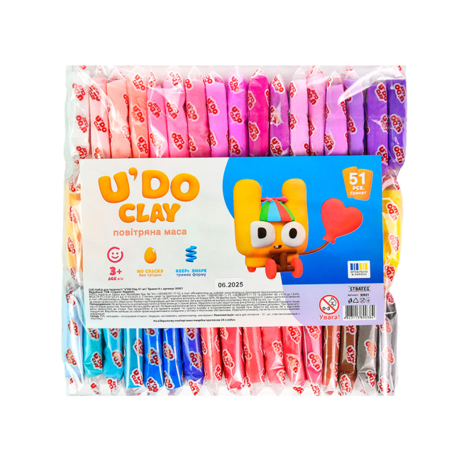 Набори для ліплення - Маса для ліплення Strateg U DO Clay 51 шт (4823113890384)