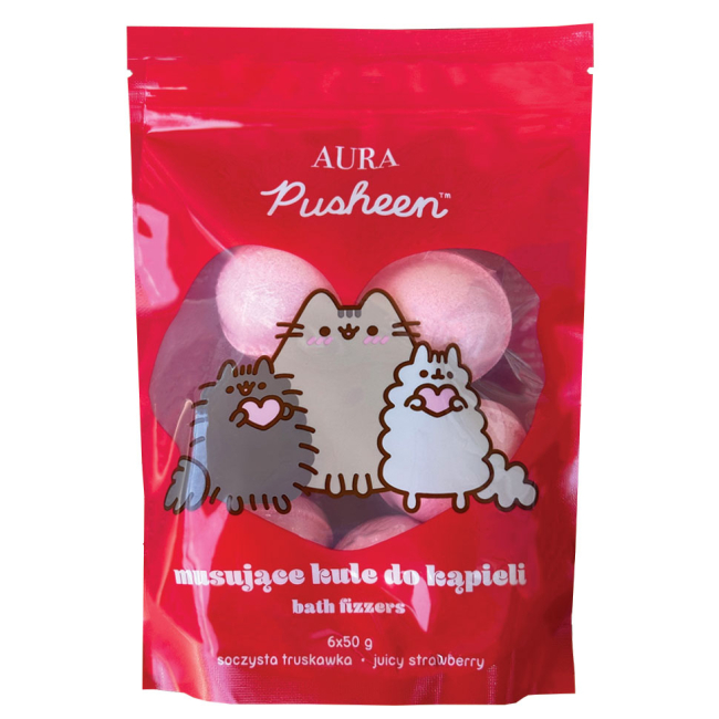 Косметика - ​Набор бомбочек для ванны Pusheen сладкая клубника (124667)