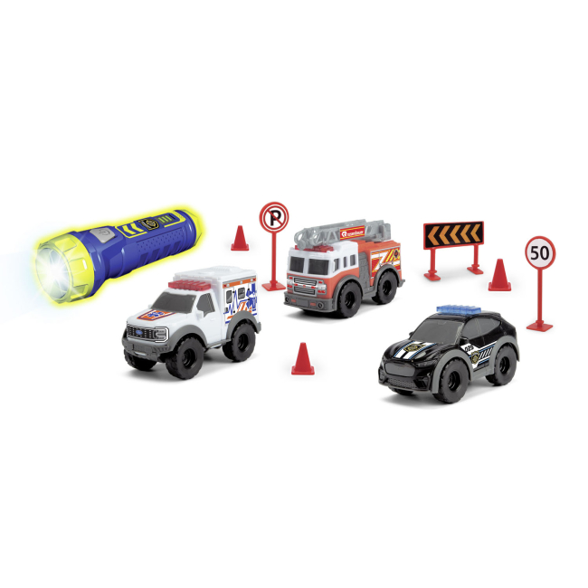Транспорт і спецтехніка - ​Ігровий набір Dickie Toys SOS Швидке реагування Мікро (3714024)