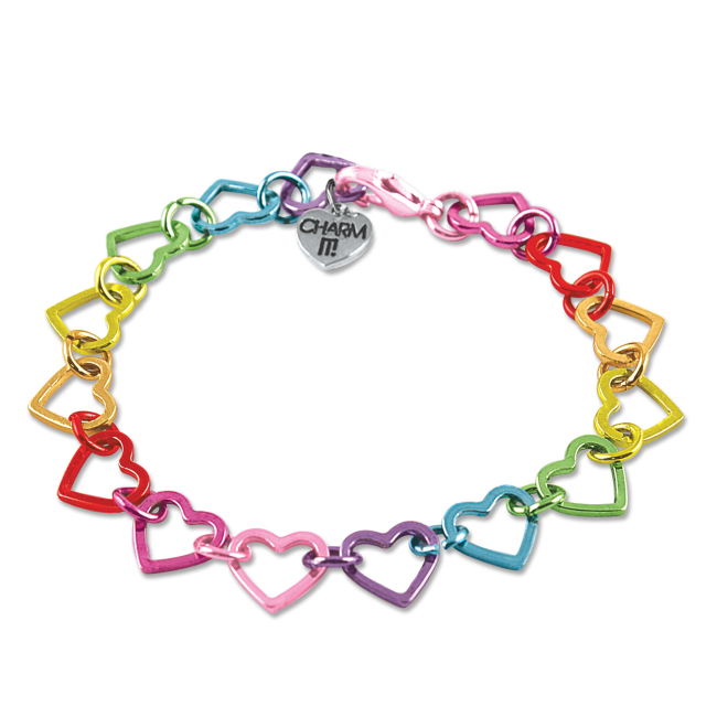 Бижутерия и аксессуары - Браслет Charm из радужных сердечек (G) (CT07-08)