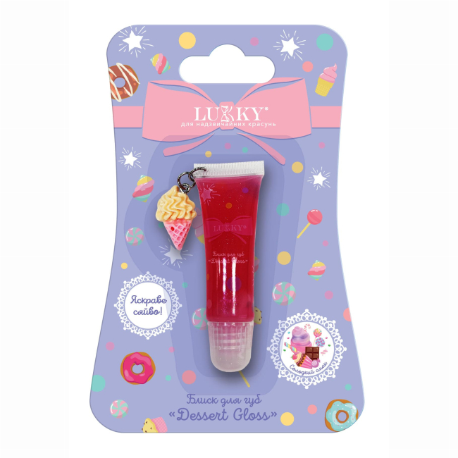 Косметика - Блиск для губ Lukky Dessert gloss Кораловий з ароматом цукерок (T26210)
