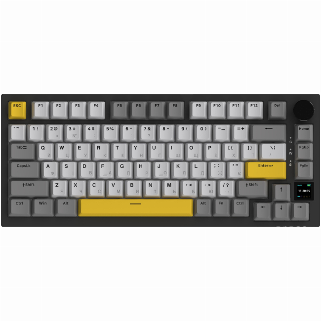Клавиатура и мыши - ​Клавиатура Ajazz AK820 Pro Gift Switch Black RGB With Screen (AK820PRO-G-BGY)