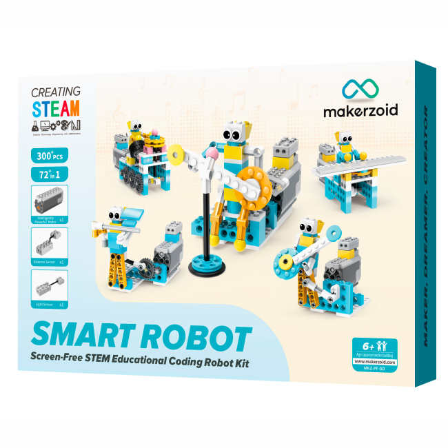 Конструктори з унікальними деталями - Конструктор Makerzoid Smart Robot Standard 295 елементів (MKZ-PF-SD)