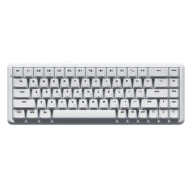 Клавіатура і миші - Клавіатура Ajazz AK680 MAX Magnetic Switch-ABS White Keycaps-RGB-Aluminum Positioning Plate-Wired Version (AK680-WM-W-A)