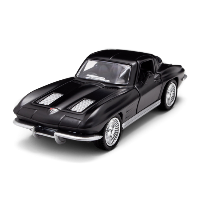 Автомоделі - Автомодель TechnoDrive Chevrolet Corvette Split Window 1963 матовий чорний (250411U)