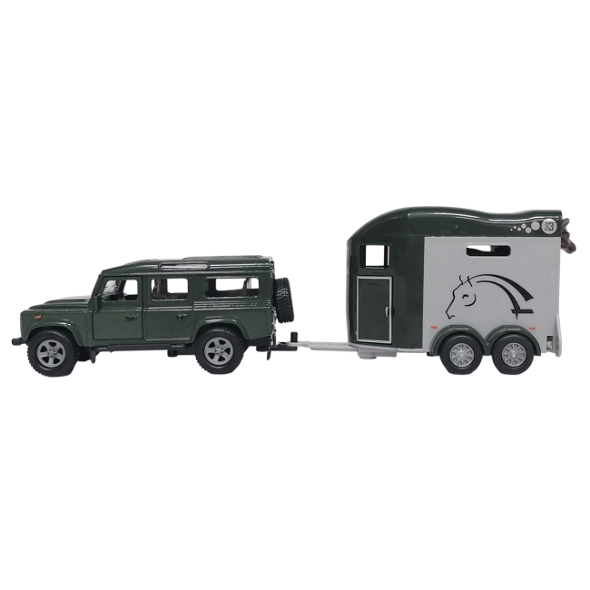 Транспорт и спецтехника - Игровой набор TechnoDrive Land Rover с прицепом и фигурками лошадей (520460.270)