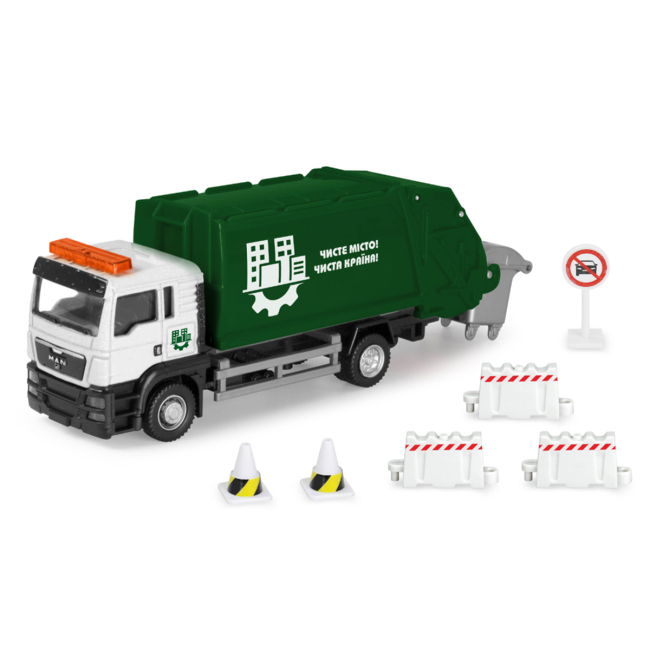 Транспорт і спецтехніка - ​Ігровий набір TechnoDrive Сміттєвоз МAN (250431U)