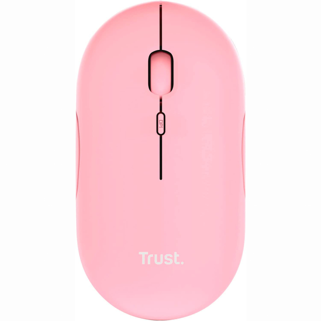 Клавіатура і миші - Мишка Trust Puck Rechargeable Ultra-Thin BT/WL Silent рожева (24125_TRUST)