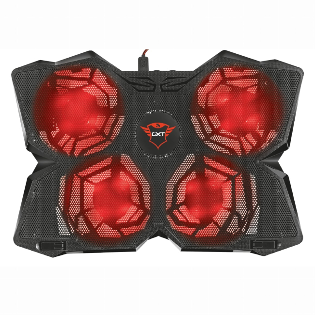 Меблі для геймерів - Підставка для ноутбука Trust GXT 278 Yozu до 17.3'' red LED чорний (20817_TRUST)