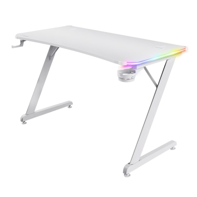 Мебель для геймеров - Стол Trust GXT 709W Luminus RGB белый (25328_TRUST)