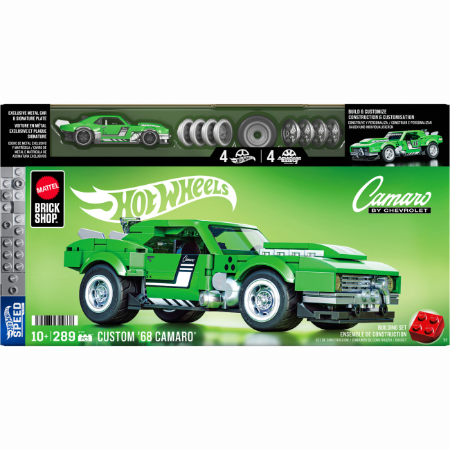 Конструкторы с уникальными деталями - ​Конструктор Hot Wheels Brick Shop Speed Custom ’68 Camaro 289 деталей (JFT16)