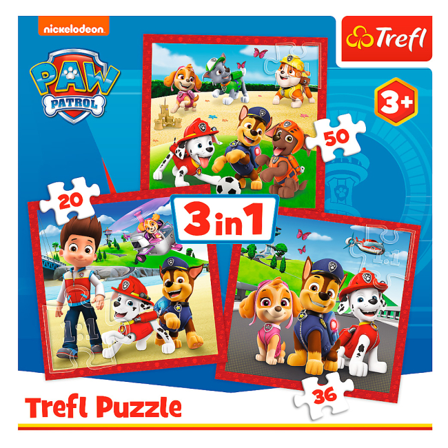 Пазлы - Пазлы Trefl Paw Patrol Счастливые собаки 3 в 1 (34867)