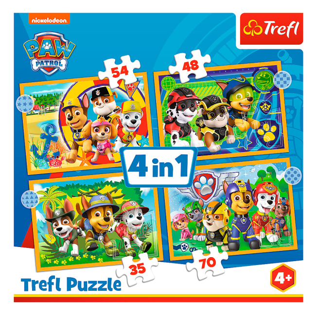 Пазлы - Пазлы Trefl Paw Patrol Праздник у щенячьего патруля 4 в 1 (34395)