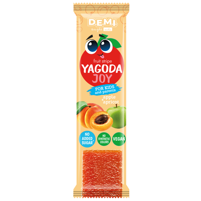 Солодощі - Пастила фруктова DEMI Yagoda Joy із соком абрикоса (4820280821425)