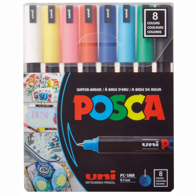 Канцтовары - ​Набор маркеров UNI Posca 8 шт (PC-1MR 8C)