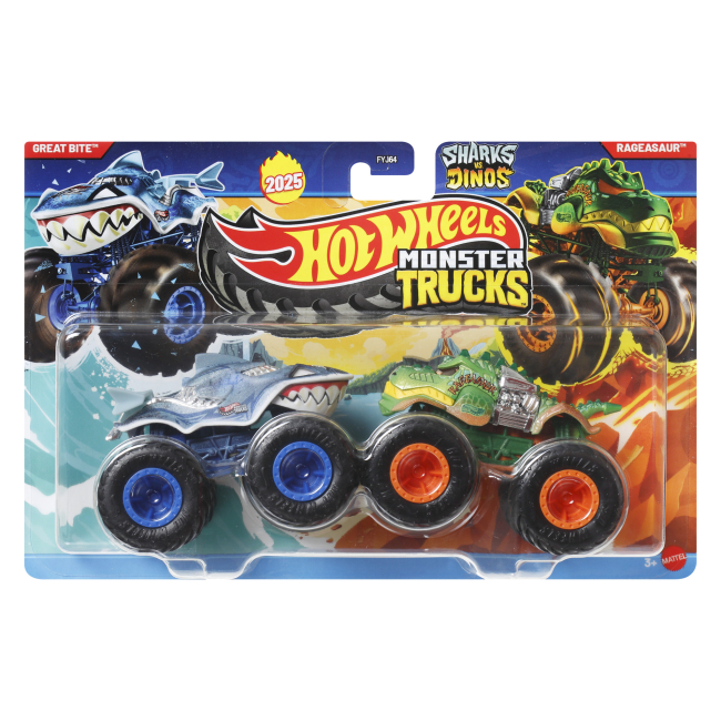 Автомоделі - Набір автомоделей Hot Wheels Monster trucks Great bite vs Rageasaur (FYJ64/JCC71)