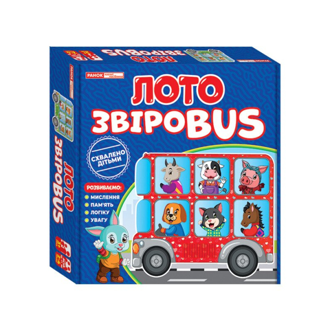 Настольные игры - Настольная игра Ranok Лото ЗвероBUS (10109128У)