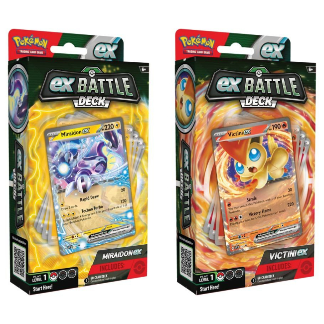 Настольные игры - Настольная игра Pokemon Miraidon/Victini ex Battle Deck 1 случайно (820650857546)