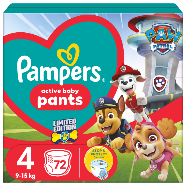 Товары по уходу - Подгузники-трусики Pampers Active baby Paw Patrol Maxi 9-15 кг 72 шт (8006540863572)