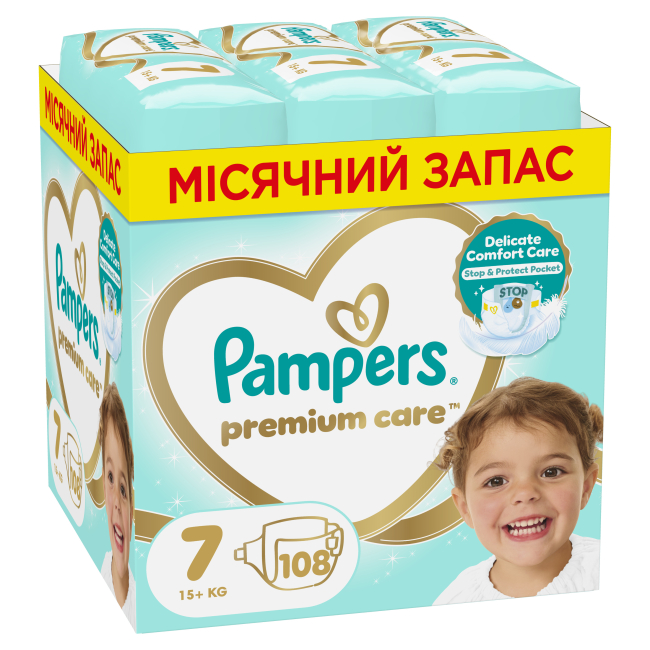 Товари для догляду - Підгузки Pampers Premium care Giant Plus 15+ кг 108 шт (8700216423632)