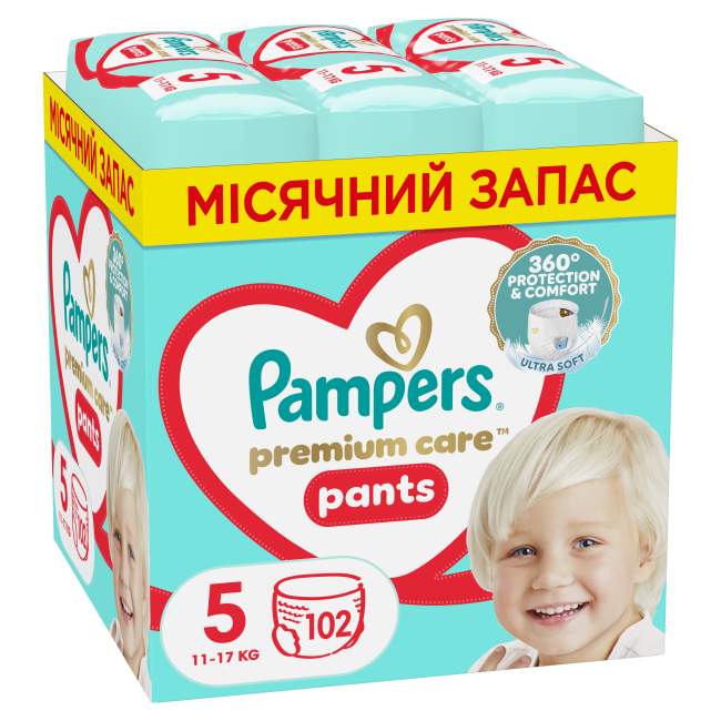 Товари для догляду - Підгузки-трусики Pampers Premium care Junior 11-17 кг 102 шт (8700216829380)