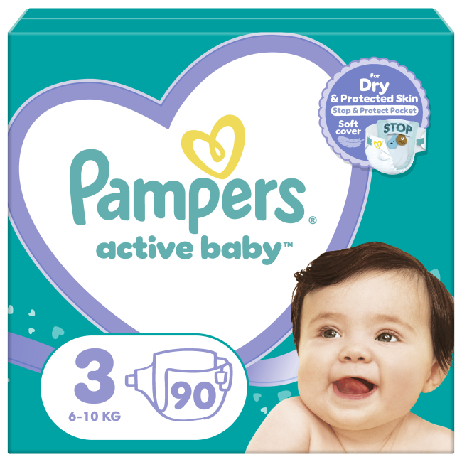Товары по уходу - Подгузники Pampers Active Baby Giant Midi 6-11 кг 90 шт (8001090949455)