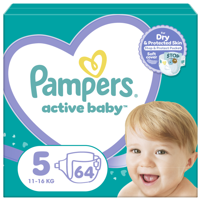Товари для догляду - Підгузки Pampers Active Baby Giant Junior 12-17 кг 64 шт (8001090949974)