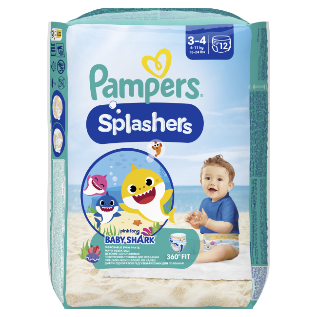 Товары по уходу - Подгузники-трусики для плавания Pampers Splashers Midi 6-11 кг (8001090698346)