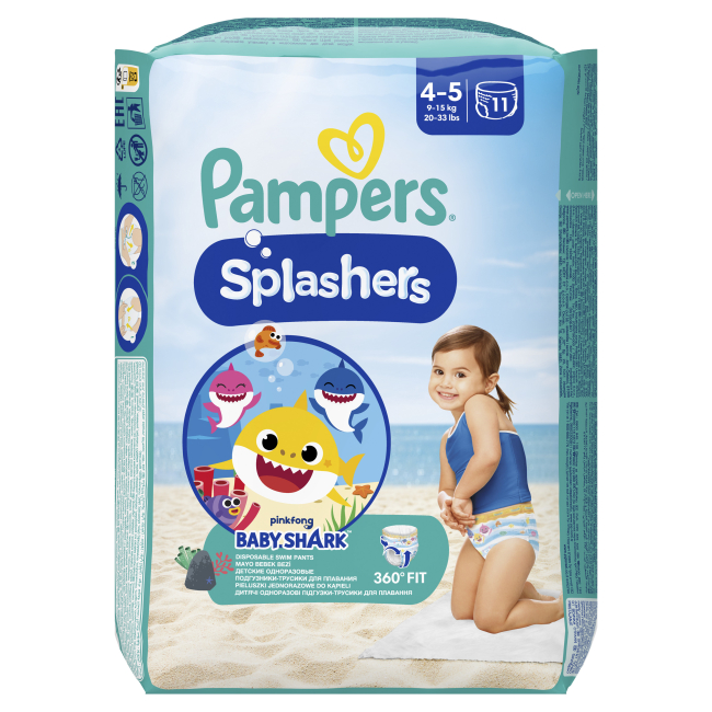 Товары по уходу - Подгузники-трусики для плавания Pampers Splashers Maxi 9-15 кг (8001090698384)