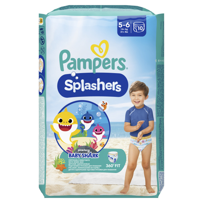 Товары по уходу - Подгузники-трусики для плавания Pampers Splashers Junior 14+ кг (8001090728951)