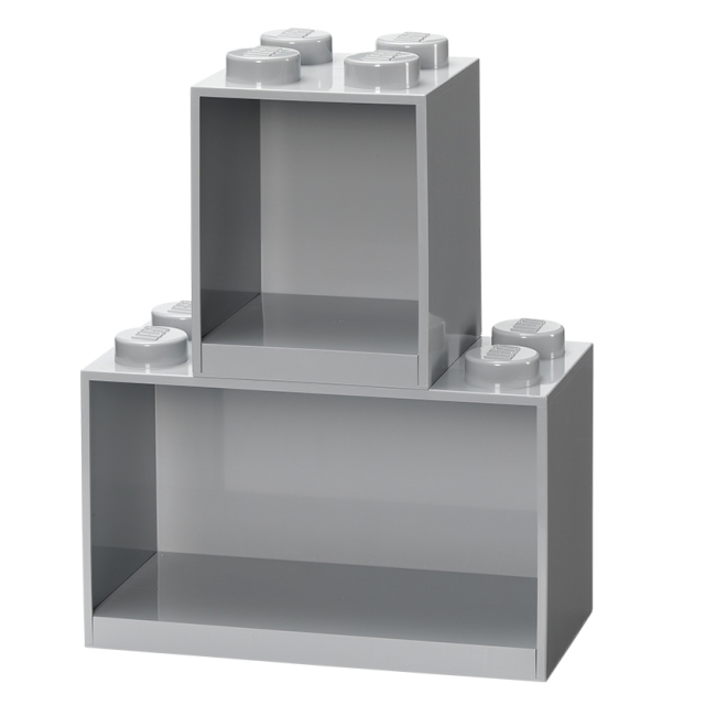 Бокси для іграшок - ​Набір полиць-цеглинок LEGO Lifestyle 4+8 сірий (41171740)