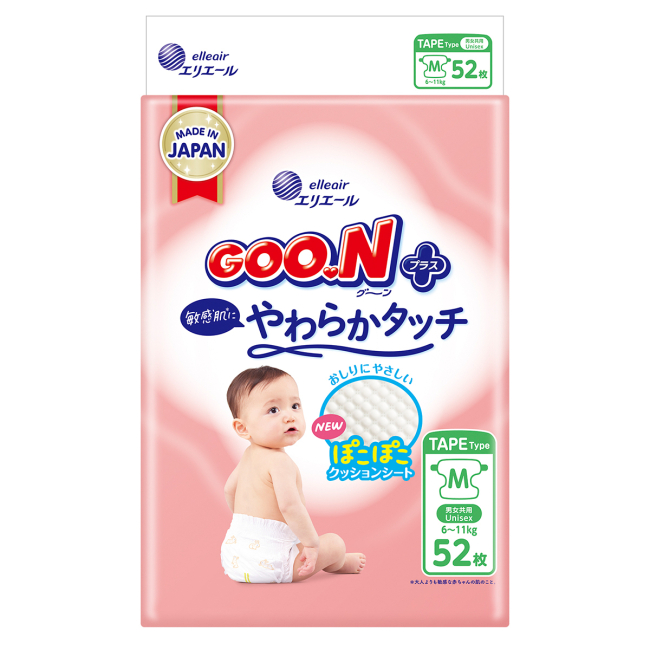 Товари для догляду - Підгузки Goo.N Plus М (6-11 кг) 52 штуки (21001497)