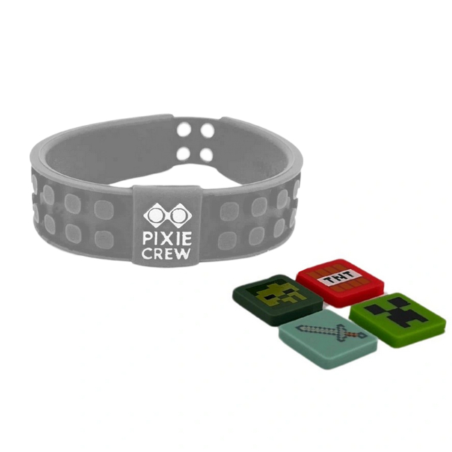 Наборы для творчества - Набор Pixie Crew Браслет Майнкрафт 4 мульти-пикселя серый (PXX-02-27-1)