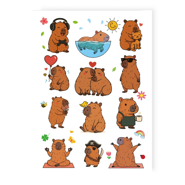Косметика - Набор тату для тела Tattooshka Капибара (LB-197)