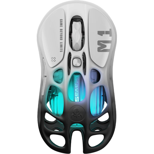 Клавиатура и мыши - Мышка GravaStar Mercury M1 Pro BT/WL/USB-A RGB черно-белый (GRAVASTARM1PRO_GBLK)