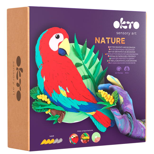 Наборы для творчества - ​Набор для творчества OKTO 3D картина Природа Попугай Ара (20045)
