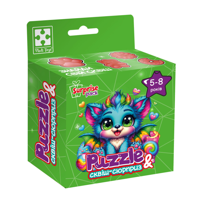 Пазли - Пазли Vladi Toys Бірюзовий дракончик 180 деталей (VT8030-04)