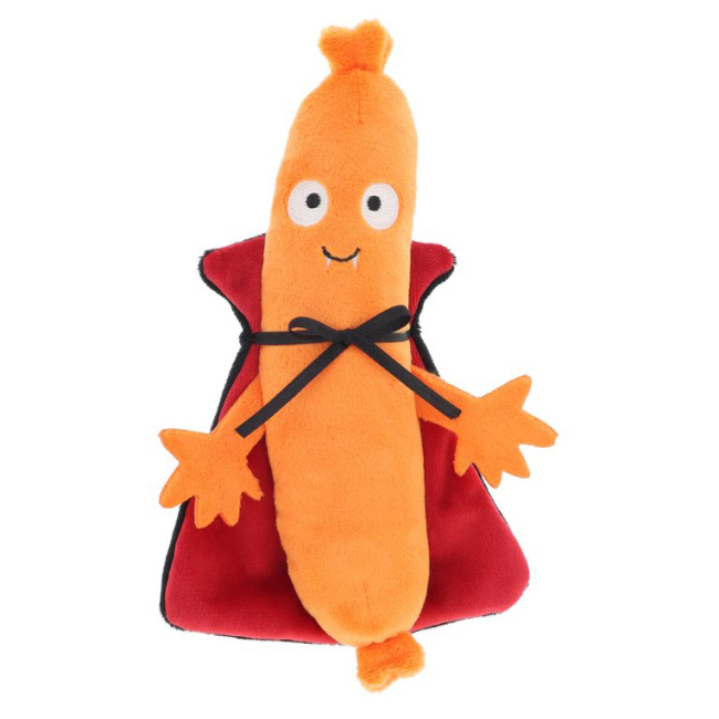 Персонажі мультфільмів - М'яка іграшка Keel toys Keeleco Halloweenies Сосиска помаранчева 17 см (EH3879/4)